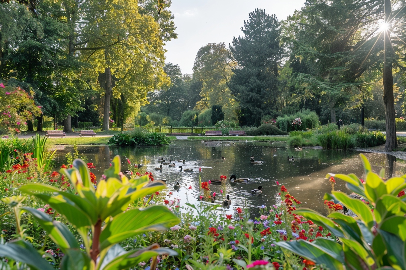 Vue panoramique d'un parc luxuriant à Clamart, illustrant des astuces pour sublimer espaces verts et jardins locaux