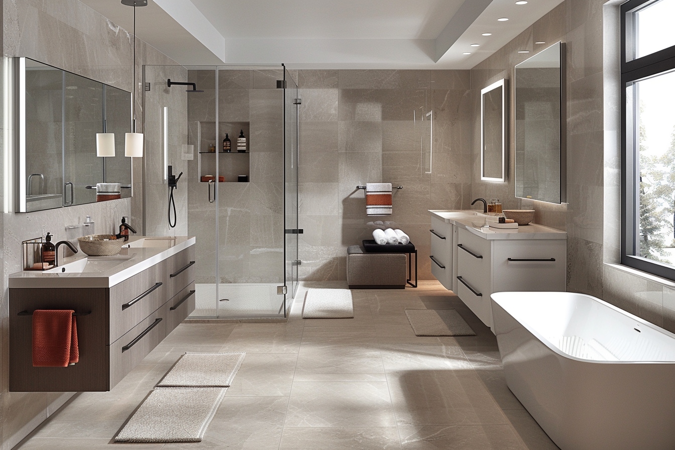 Salle de bain fraîchement rénovée à Clamart, avec des installations modernes et élégantes, illustrant une stratégie efficace pour maximiser l'attrait de votre domicile avant le déménagement.
